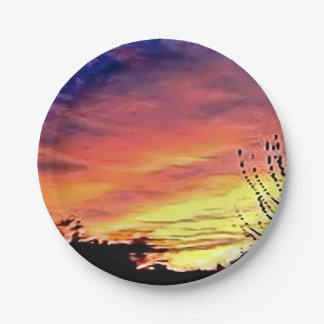 Beautiful Sunset Paper Plate