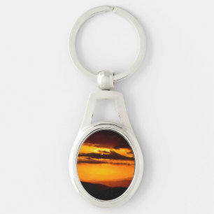 Beautiful sunset photo keychain