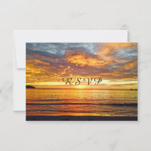 Beautiful Sunset Photo, Wedding R S V P RSVP Card