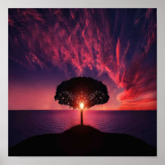 Beautiful sunset poster