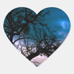 Beautiful Sunset Scenic Landscape Photographic Art Heart Sticker