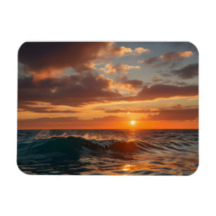 Beautiful sunset sea magnet