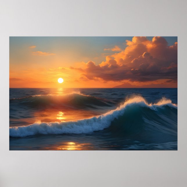 Beautiful sunset sea poster (Front)