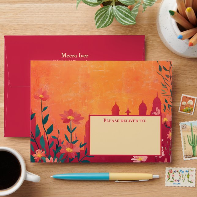 Beautiful Sunset Serenade Wedding Envelope (Desk)