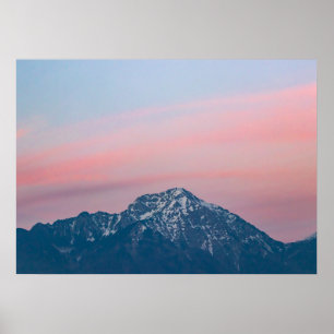 Beautiful sunset sky mountain Storžič, Slovenia Poster