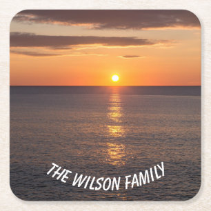 Beautiful Sunset Square Paper Coaster