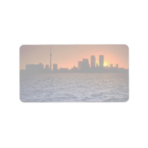 Beautiful Sunset: Toronto skyline at sunset, Ontar Label