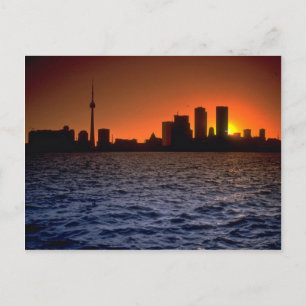 Beautiful Sunset: Toronto skyline at sunset, Ontar Postcard