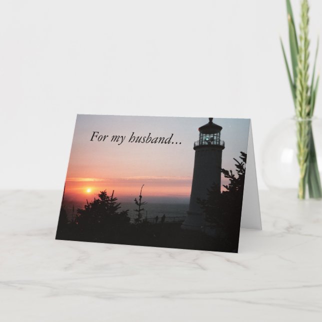 Beautiful Sunset Valentine for Husband Holiday Card (Front)