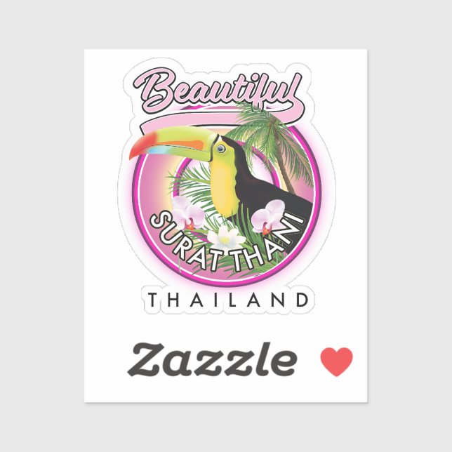 Beautiful Surat Thani thailand logo (Sheet)