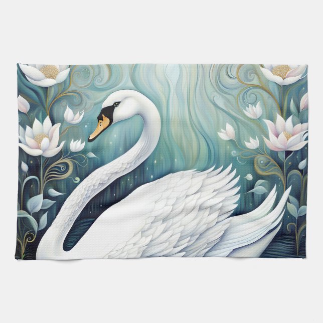 Beautiful Swan Kitchen Towel (Horizontal)