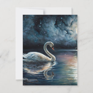 Beautiful Swan Lake Backgrounds Holiday Card