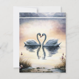 Beautiful Swan Lake Backgrounds Holiday Card