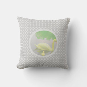 Beautiful Swan Lake Throw Pillow