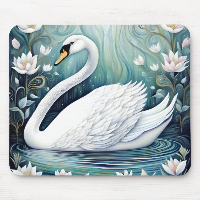 Beautiful Swan Mouse Pad (Front)