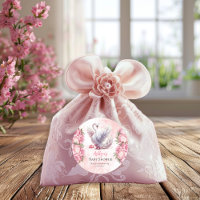 Beautiful Swan Pink Floral Girl Baby Shower