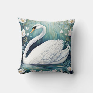 Beautiful Swan Throw Pillow