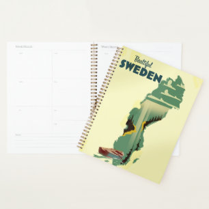 Beautiful Sweden travel poster Planner