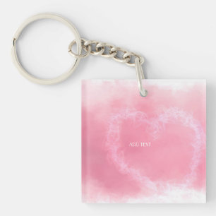 Beautiful sweet pink heart keychain
