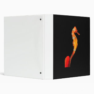Beautiful Swimming Seahorse Figure On Front Binder