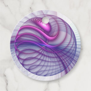 Beautiful Swing Modern Abstract Art Pink Custom Favour Tags
