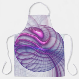 Beautiful Swing Modern Abstract Fractal Art Pink Apron