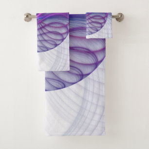 Beautiful Swing Modern Abstract Fractal Art Pink Bath Towel Set