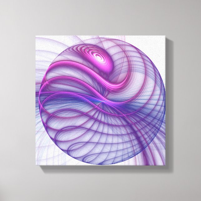 Beautiful Swing Modern Abstract Fractal Art Pink Canvas Print (Front)