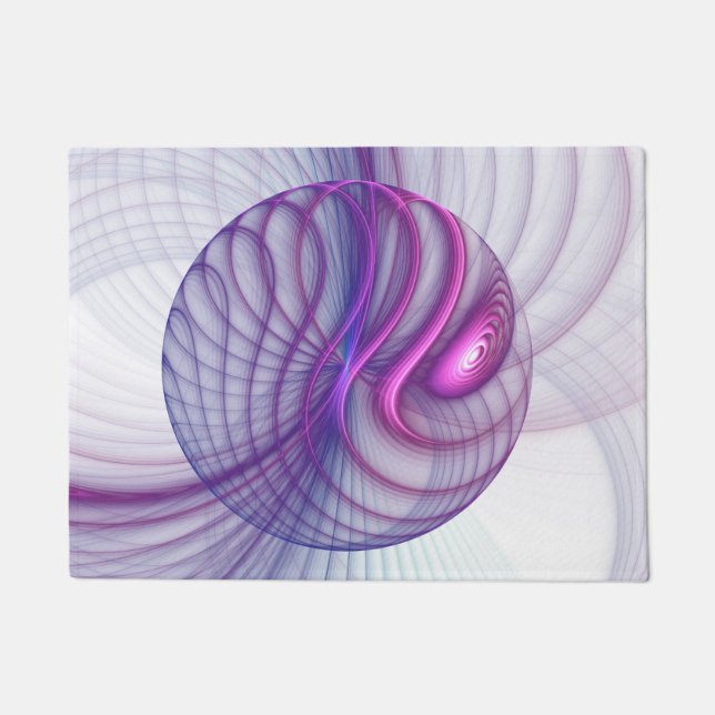 Beautiful Swing Modern Abstract Fractal Art Pink Doormat (Front)