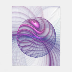 Beautiful Swing Modern Abstract Fractal Art Pink Fleece Blanket