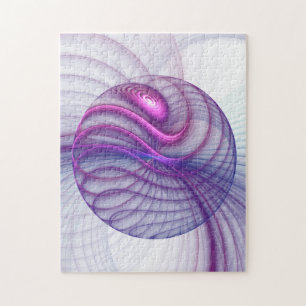 Beautiful Swing Modern Abstract Fractal Art Pink Jigsaw Puzzle