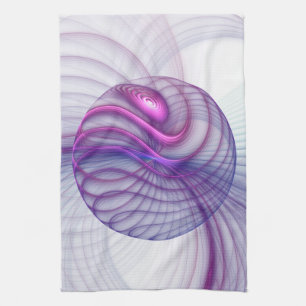 Beautiful Swing Modern Abstract Fractal Art Pink Kitchen Towel