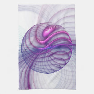 Beautiful Swing Modern Abstract Fractal Art Pink Kitchen Towel
