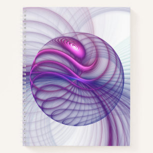 Beautiful Swing Modern Abstract Fractal Art Pink Notebook