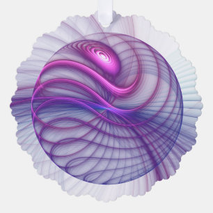 Beautiful Swing Modern Abstract Fractal Art Pink Ornament Card