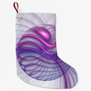 Beautiful Swing Modern Abstract Fractal Art Pink Small Christmas Stocking
