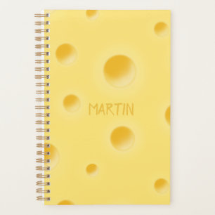 Beautiful Swiss Cheese Personalized Yellow Cheesy Planner