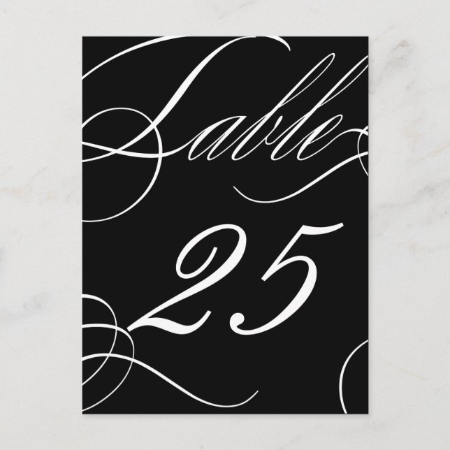 Beautiful Table Number (Customizable Background) Postcard (Front)