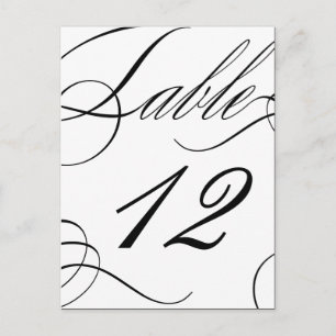 Beautiful Table Number (Customizable Text Colour) Postcard