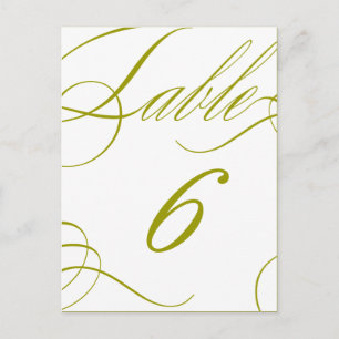 Beautiful Table Number (Customizable Text Colour) Postcard