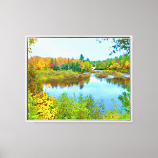 Beautiful Tahquamenon Falls State Park In Fall Canvas Print