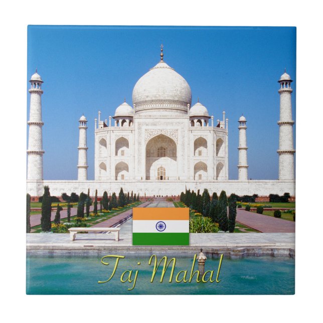 Beautiful Taj-Mahal India Pro Photo Tile (Front)
