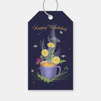 Beautiful Tea Cup Summer Flowers Gift Tags
