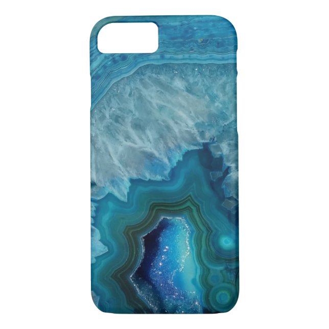 Beautiful Teal Blue Agate Stone Case-Mate iPhone Case (Back)