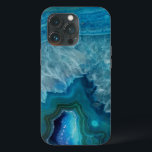 Beautiful Teal Blue Agate Stone OtterBox iPhone Ca 13 Pro Case<br><div class="desc">A beautiful blue agate stone pattern.</div>