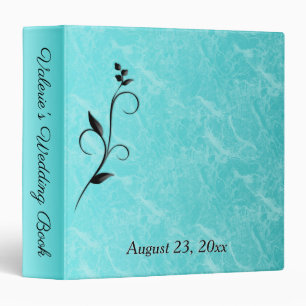 Beautiful Teal Marble Custom Wedding Binder