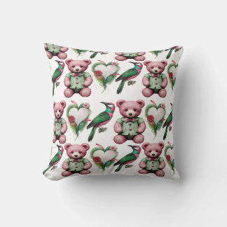 Beautiful Teddy Bear Throw Pillow