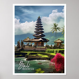Beautiful Temple Bali Indonesia Poster
