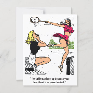 Beautiful Tennis Player, Humour, Vintage Postcard