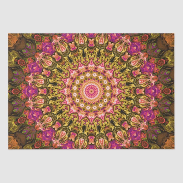 beautiful textile carpet mandala pattern tissue paper (Front)